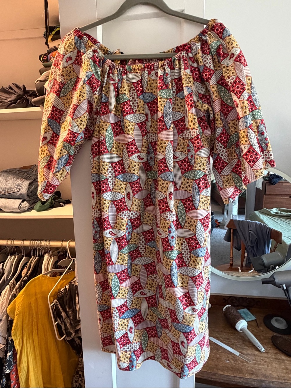 Women’s Vintage Patchwork Print Dress